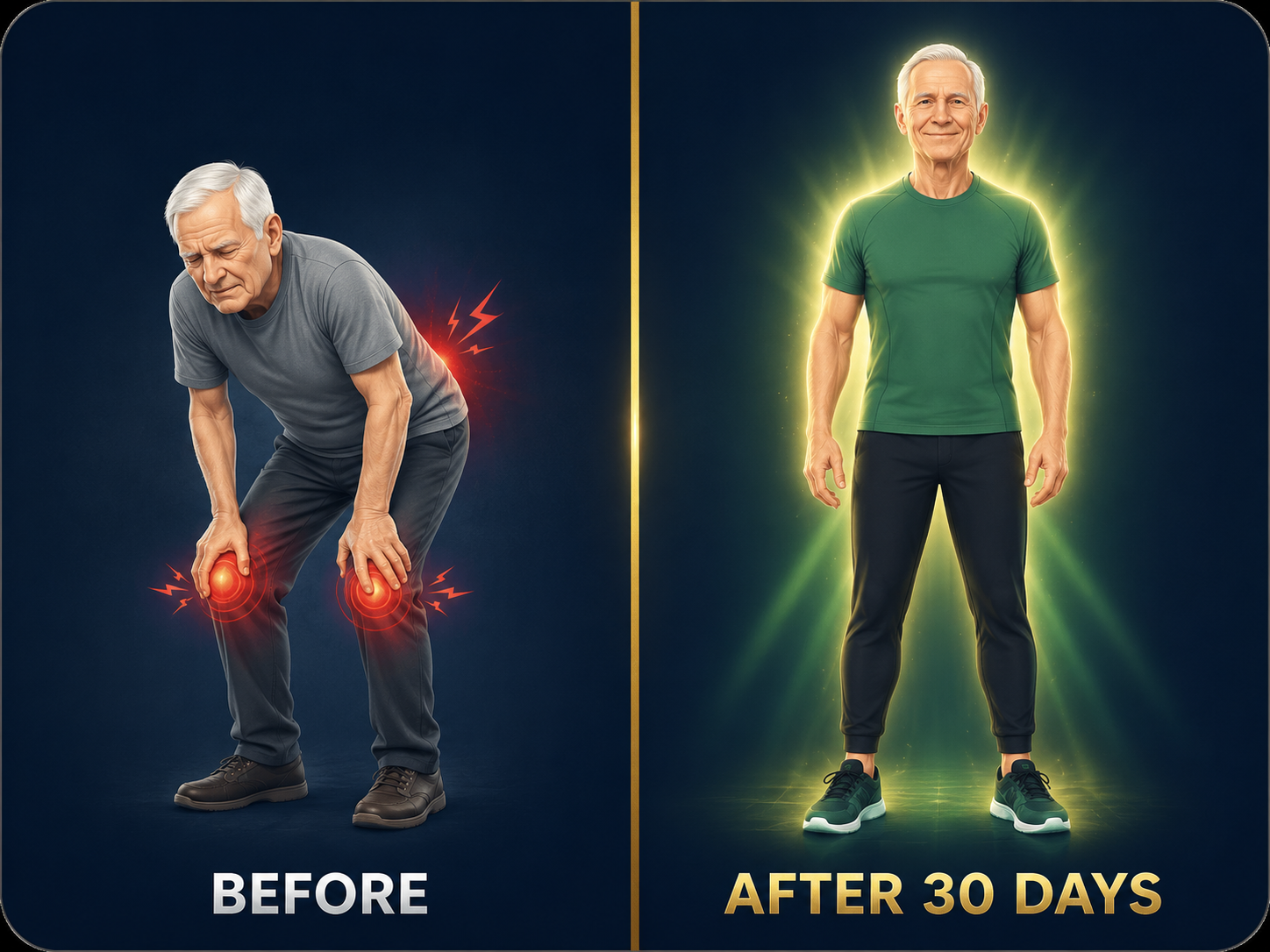 Dia 1 versus Dia 30 — transformação de reset do seu corpo